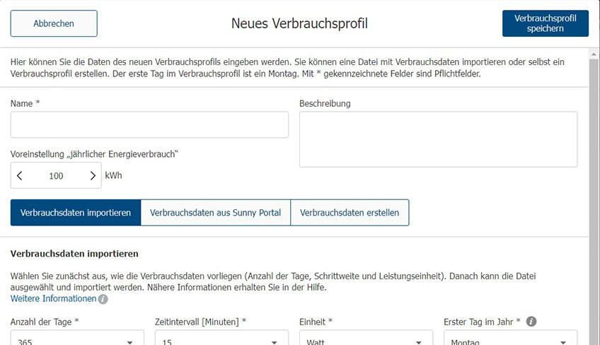 Verbrauchsprofile